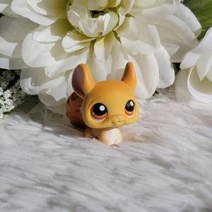 Littlest Pet Shop Authentic LPS #340 Golden Tan Chinchilla Brown Eyes